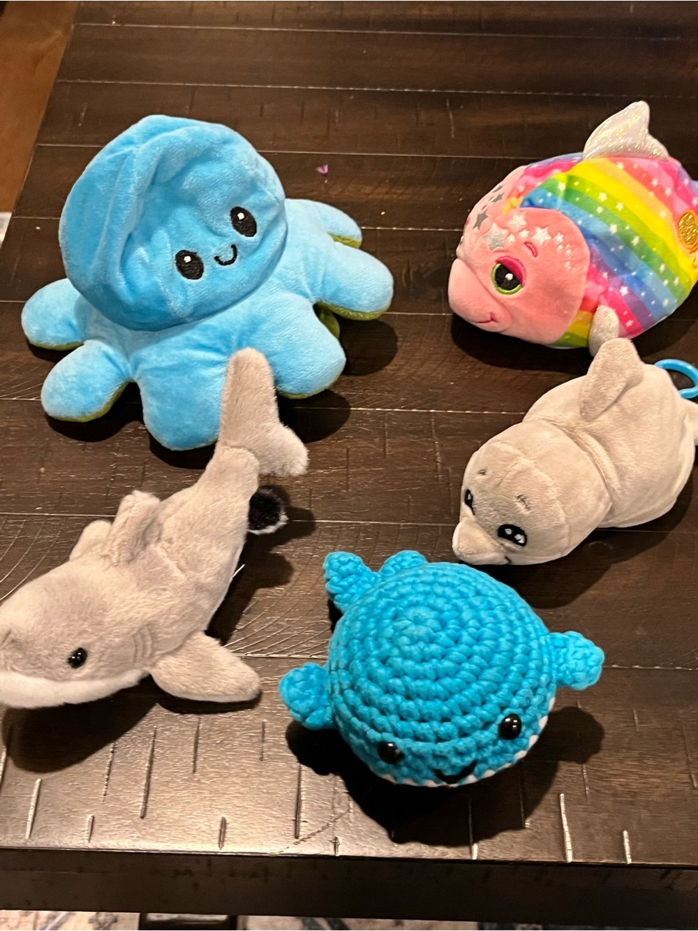 Blue Plush Octopus & Sea life Friends Soft plushie Toy Set - Kids Toys